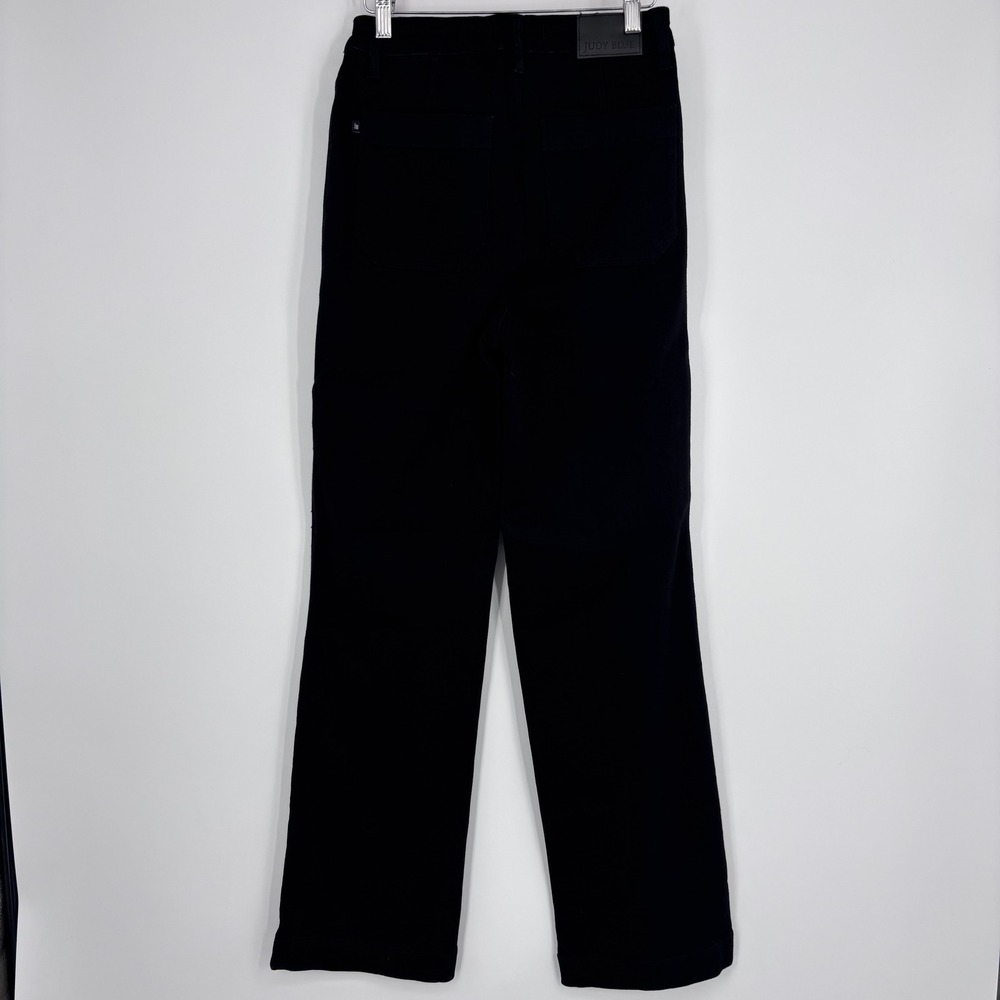Judy Blue High Waist Patch Pocket Straight Fit Jeans Womens 7/28 Black Wide Leg - Picture 7 of 10